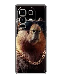 Чехол для Infinix Note 50 Pro Plus с картинкой «Капибара золотая цепь»