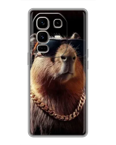 Чехол для Infinix Note 50 Pro Plus с картинкой «Капибара золотая цепь»