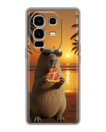 Чехол для Infinix Note 50 Pro Plus с картинкой «Капибара с пиццей»