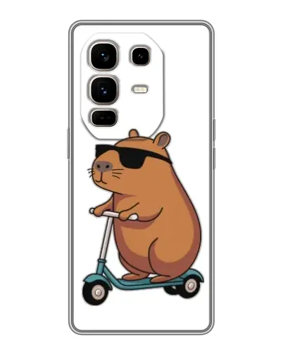 Чехол для Infinix Note 50 Pro Plus с картинкой «Капибара на самокате»