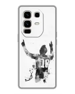 Чохол для Infinix Note 50 Pro Plus з картинкою «Чорно-білий силует Мессі»