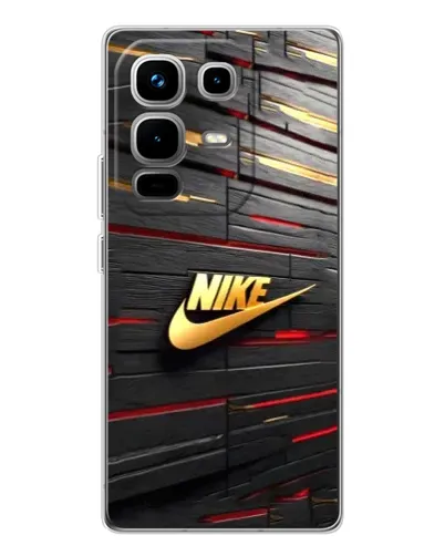 Чехол для Infinix Note 50 Pro с картинкой «Золотой Nike на металле»