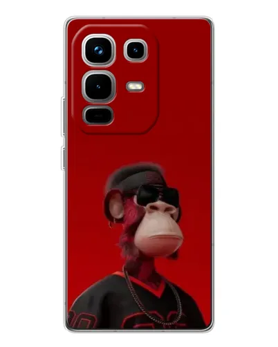 Чехол для Infinix Note 50 Pro с картинкой «Bored Ape в красном»