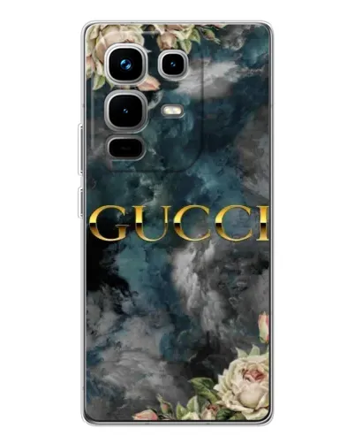 Чехол для Infinix Note 50 Pro с картинкой «Абстрактные цветы Gucci»