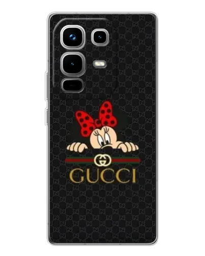 Чехол для Infinix Note 50 Pro с картинкой «Минни Маус Gucci — черный»