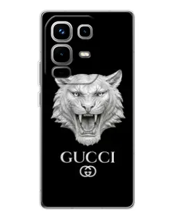 Чехол для Infinix Note 50 Pro с картинкой «Gucci — серебряный лев»