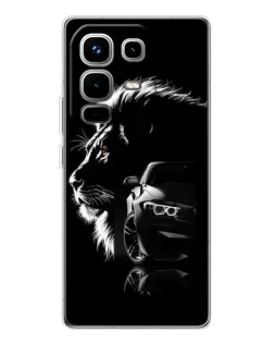 Чехол для Infinix Note 50 Pro с картинкой «BMW и лев»