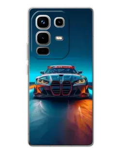 Чехол для Infinix Note 50 Pro с картинкой «BMW — огни неона» Чехол для Infinix Note 50 Pro с картинкой «BMW — огни неона»