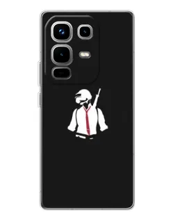 Чехол для Infinix Note 50 Pro с картинкой «PUBG — силуэт воина»