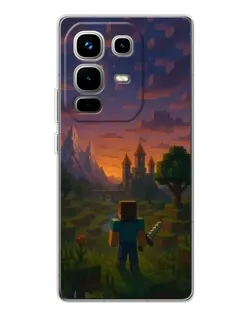 Чехол для Infinix Note 50 Pro с картинкой «Стив у башни»