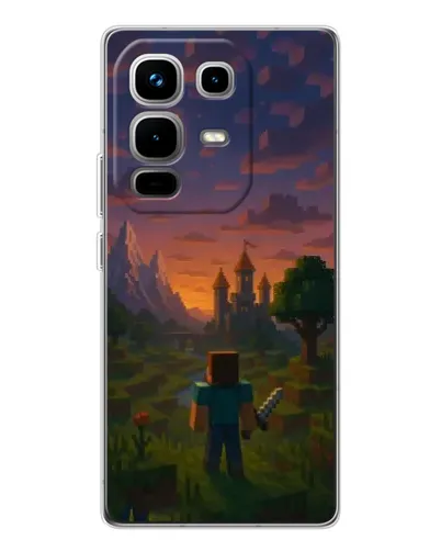 Чехол для Infinix Note 50 Pro с картинкой «Стив у башни» Чехол для Infinix Note 50 Pro с картинкой «Стив у башни»