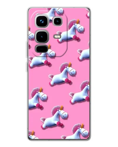 Чехол для Infinix Note 50 Pro с картинкой «Единороги на розовом»