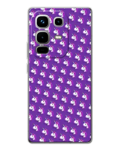 Чехол для Infinix Note 50 Pro с картинкой «Единороги на фиолетовом»