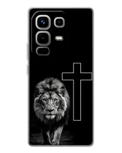 Чохол для Infinix Note 50 Pro з картинкою «Лев та Хрест»