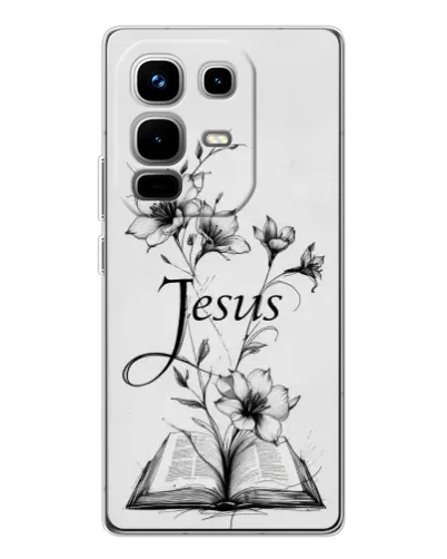 Чехол для Infinix Note 50 Pro с картинкой «Цветы и Библия»