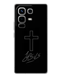 Чохол для Infinix Note 50 Pro з картинкою «Графічний хрест Jesus»