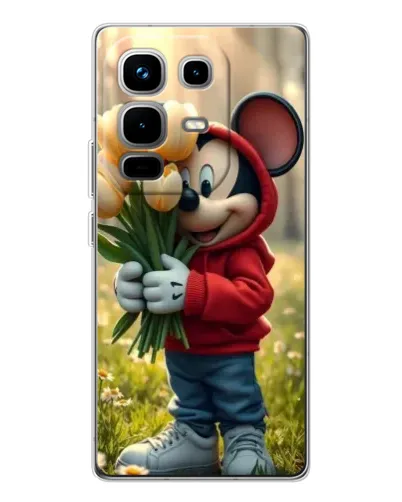 Чехол для Infinix Note 50 Pro с картинкой «Микки с тюльпанами» Чехол для Infinix Note 50 Pro с картинкой «Микки с тюльпанами»