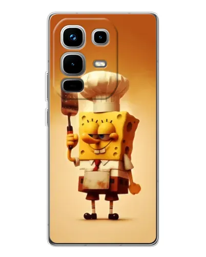 Чехол для Infinix Note 50 Pro с картинкой «Губка Боб повар»