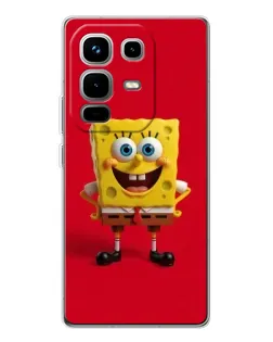 Чехол для Infinix Note 50 Pro с картинкой «Спанч Боб на красном»