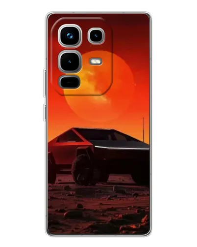 Чехол для Infinix Note 50 Pro с картинкой «Cybertruck на Марсе»