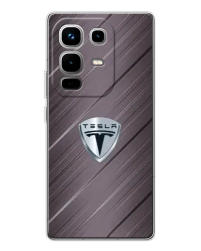 Чехол для Infinix Note 50 Pro с картинкой «Металлическая текстура Tesla»
