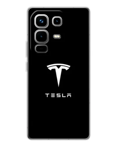 Чехол для Infinix Note 50 Pro с картинкой «Tesla White Logo»