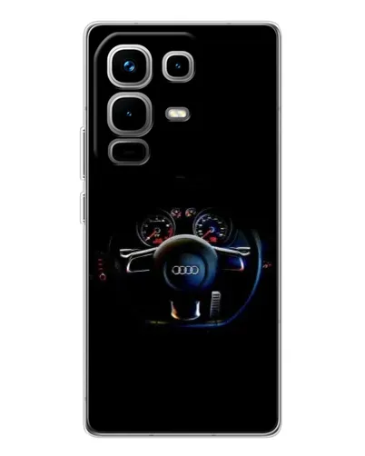 Чехол для Infinix Note 50 Pro с картинкой «Салон Audi — руль»