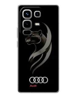 Чехол для Infinix Note 50 Pro с картинкой «Графика — пантера и Audi»