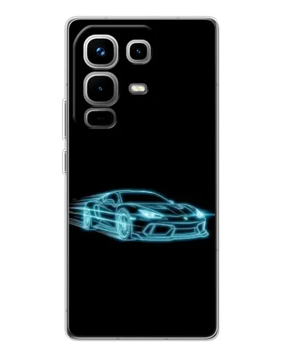 Чехол для Infinix Note 50 Pro с картинкой «Неоновый контур Lamborghini»