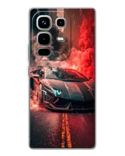 Чехол для Infinix Note 50 Pro с картинкой «Lamborghini красный дым»