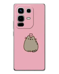 Чехол для Infinix Note 50 Pro с картинкой «Pusheen сердце»