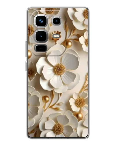 Чехол для Infinix Note 50 Pro с картинкой «Белие бумажние  цвети»