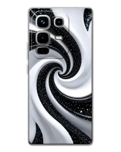 Чехол для Infinix Note 50 Pro с картинкой «Черно-белая спираль»