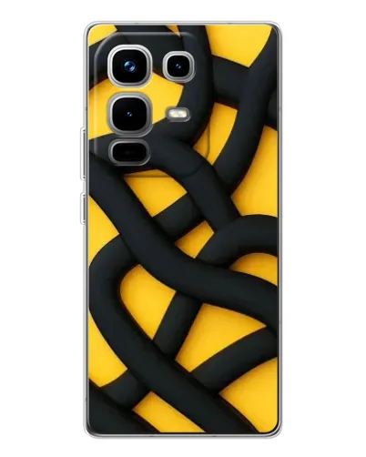 Чехол для Infinix Note 50 Pro с картинкой «Черное желтое переплетение» Чехол для Infinix Note 50 Pro с картинкой «Черное желтое переплетение»