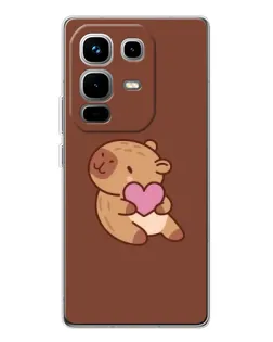 Чехол для Infinix Note 50 Pro с картинкой «Капибара с сердцем»
