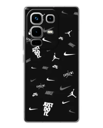 Чехол для Infinix Note 50 с картинкой «Nike Black Pattern»