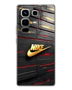 Чехол для Infinix Note 50 с картинкой «Золотой Nike на металле»