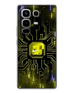 Чехол для Infinix Note 50 с картинкой «Nike — золотая искра»