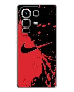 Чехол для Infinix Note 50 с картинкой «Красные брызги Nike» Чехол для Infinix Note 50 с картинкой «Красные брызги Nike»