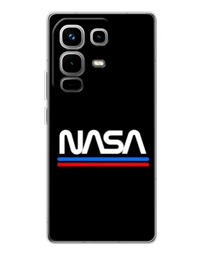 Чехол для Infinix Note 50 с картинкой «NASA — классика Red Blue»