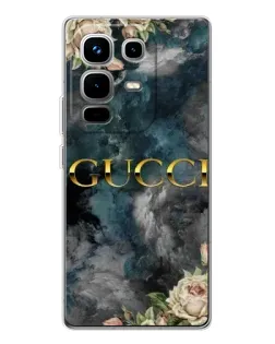 Чехол для Infinix Note 50 с картинкой «Абстрактные цветы Gucci»