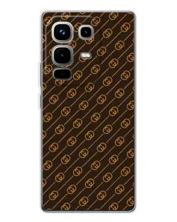 Чехол для Infinix Note 50 с картинкой «Gucci — золотые диагонали»