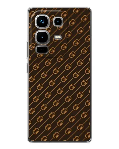 Чехол для Infinix Note 50 с картинкой «Gucci — золотые диагонали»