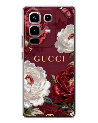 Чехол для Infinix Note 50 с картинкой «Gucci — бордовые розы» Чехол для Infinix Note 50 с картинкой «Gucci — бордовые розы»