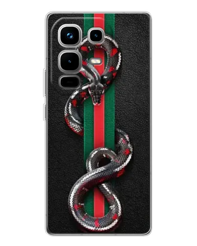 Чехол для Infinix Note 50 с картинкой «Gucci — змея на полосе» Чехол для Infinix Note 50 с картинкой «Gucci — змея на полосе»
