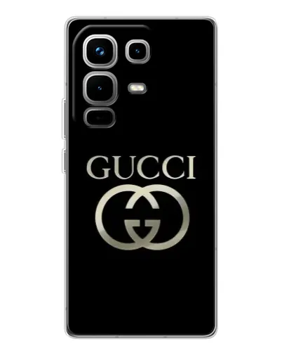 Чехол для Infinix Note 50 с картинкой «Gucci — золото на черном» Чехол для Infinix Note 50 с картинкой «Gucci — золото на черном»