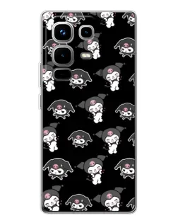 Чохол для Infinix Note 50 з картинкою «Чорний паттерн Kuromi»