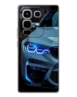 Чехол для Infinix Note 50 с картинкой «Взгляд BMW с синими фарами»