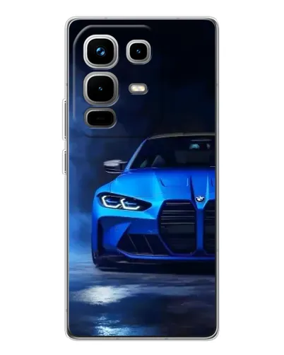 Чехол для Infinix Note 50 с картинкой «Голубая BMW M4»