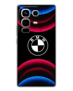Чехол для Infinix Note 50 с картинкой «Логотип BMW и неоновые дуги»